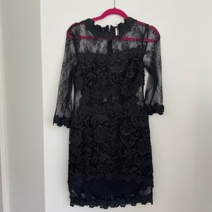 Topshop Custom Black Lace Midi Dress
